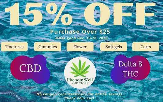 Less anxiety - and less 15 percent - PhenomWell CBD Store