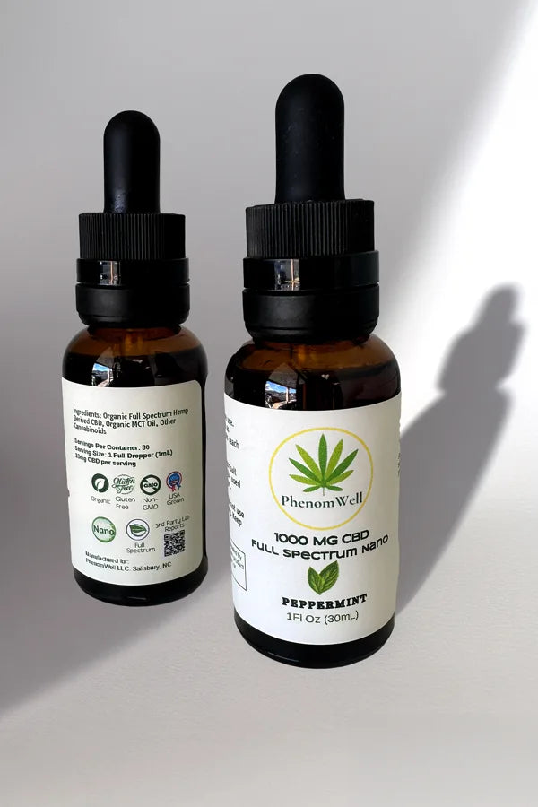 PhenomWell 1000mg Peppermint Full Spectrum Nano - PhenomWell CBD Store