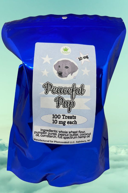 Peaceful Pup – Hemp Dog Treats (10mg Each, 100 Count)