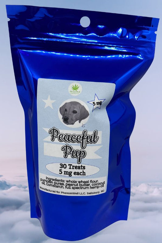 Peaceful Pup – Hemp Dog Treats (5mg Each, 30 Count)