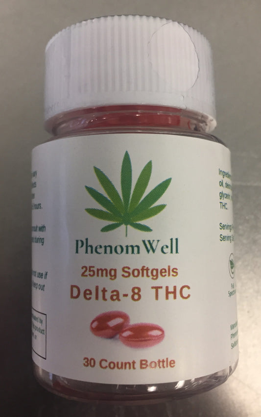 Delta-8 THC Soft Gels - 25mg - PhenomWell CBD Store